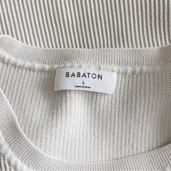 Aritzia Babaton Sculpt Knit Sleeveless Crewneck Ribbed Cropped Tank Large - Picture 6 of 7